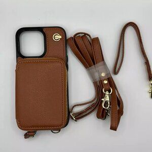 Bocasal Crossbody Wallet Case For IPhone 13 Pro, RFID Blocking Leather Purse Cas